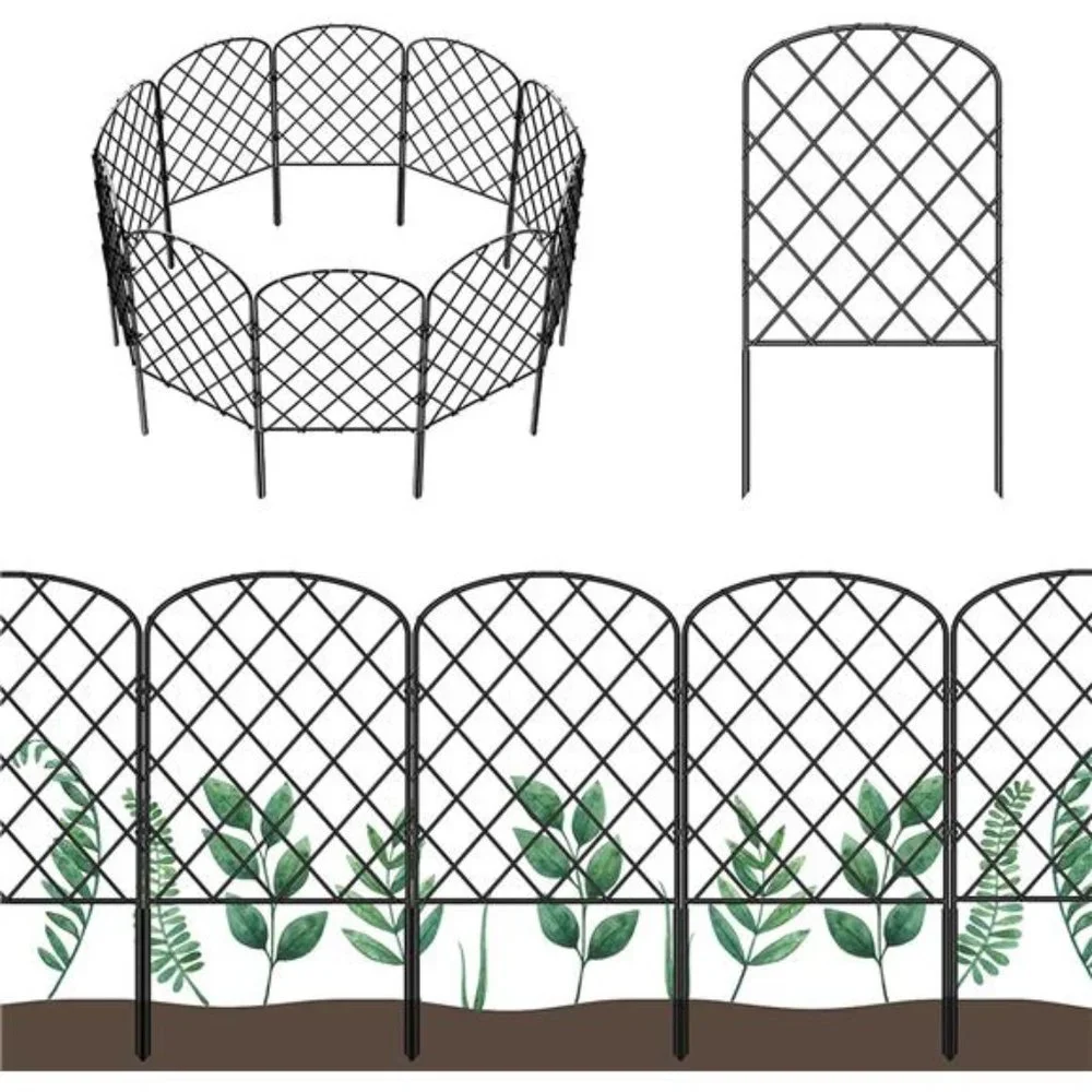 10 Pack Decorative Garden Fence, 10ft(L) x 24in(H) No Dig Animal Barrier Border